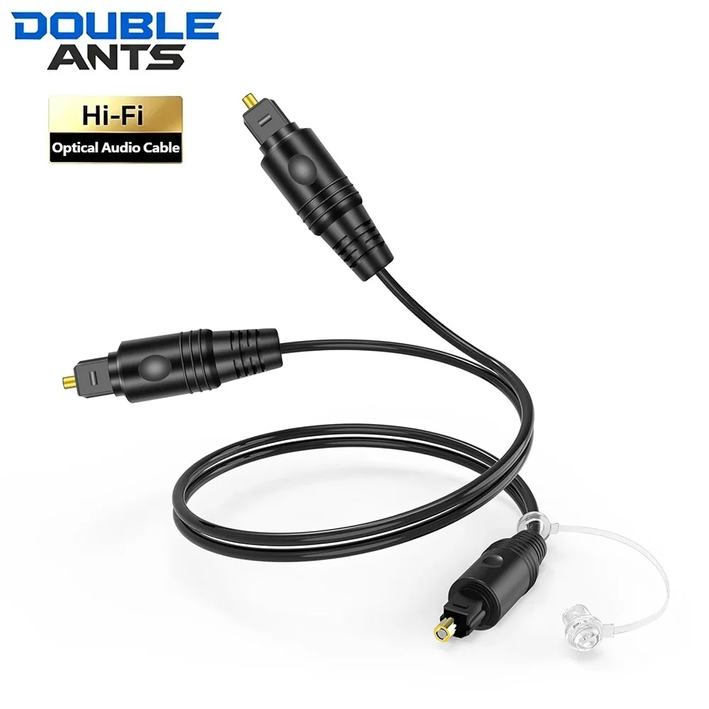 1 to 2 Digital Audio Optical Cable SPDIF Toslink Fiber Splitter 1 Male Input 2 Male Outputs Cable for TV PS4 Soundbar Amplifier