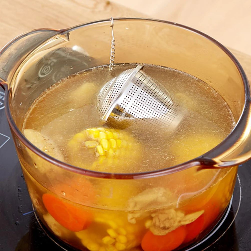 

1Pcs 6.5cm Stainless Steel Spice Ball Infuser Safe Tea Filter Long Chain Hook Design Easy Removal for Mugs