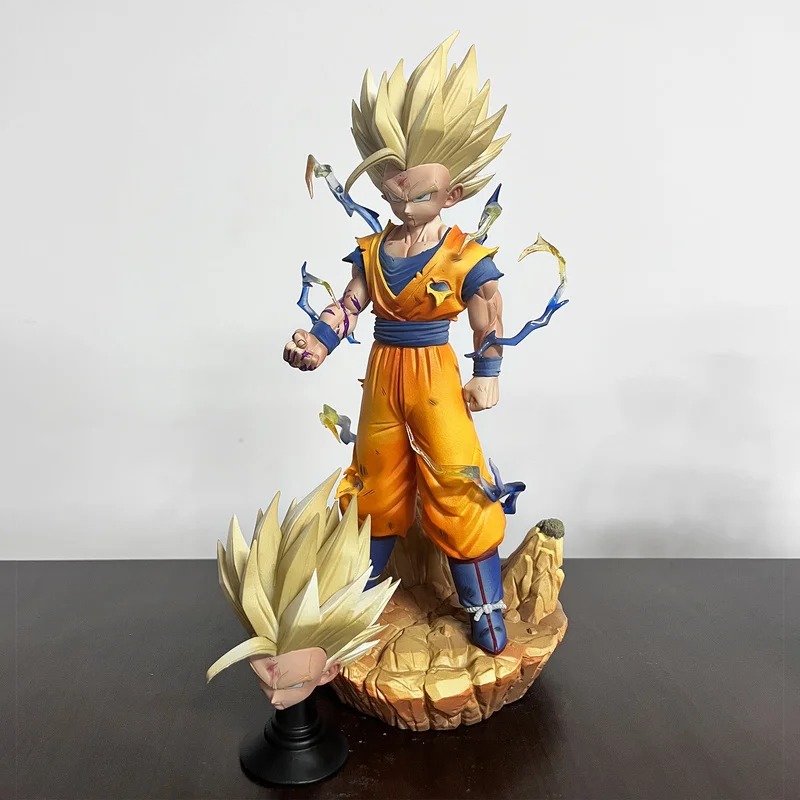 アニメドラゴンボール-z-超サイヤ人-2-悟飯アクションフィギュア戦闘ダメージモデルヘッドデスクトップ装飾品コレクタブル像ギフト