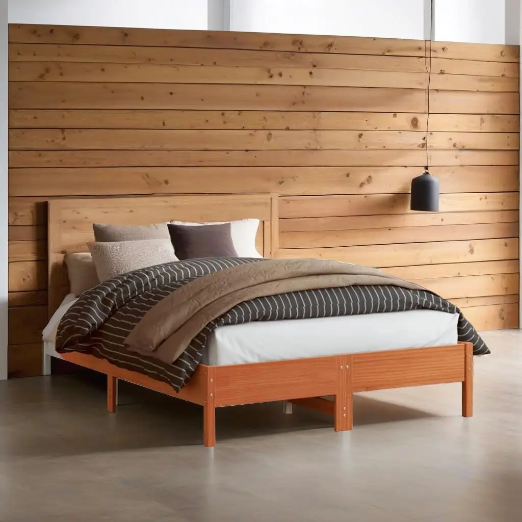 150cm Solid Pine Headboard in Wax Brown Finish - Durable & Stylish Bedroom Furniture