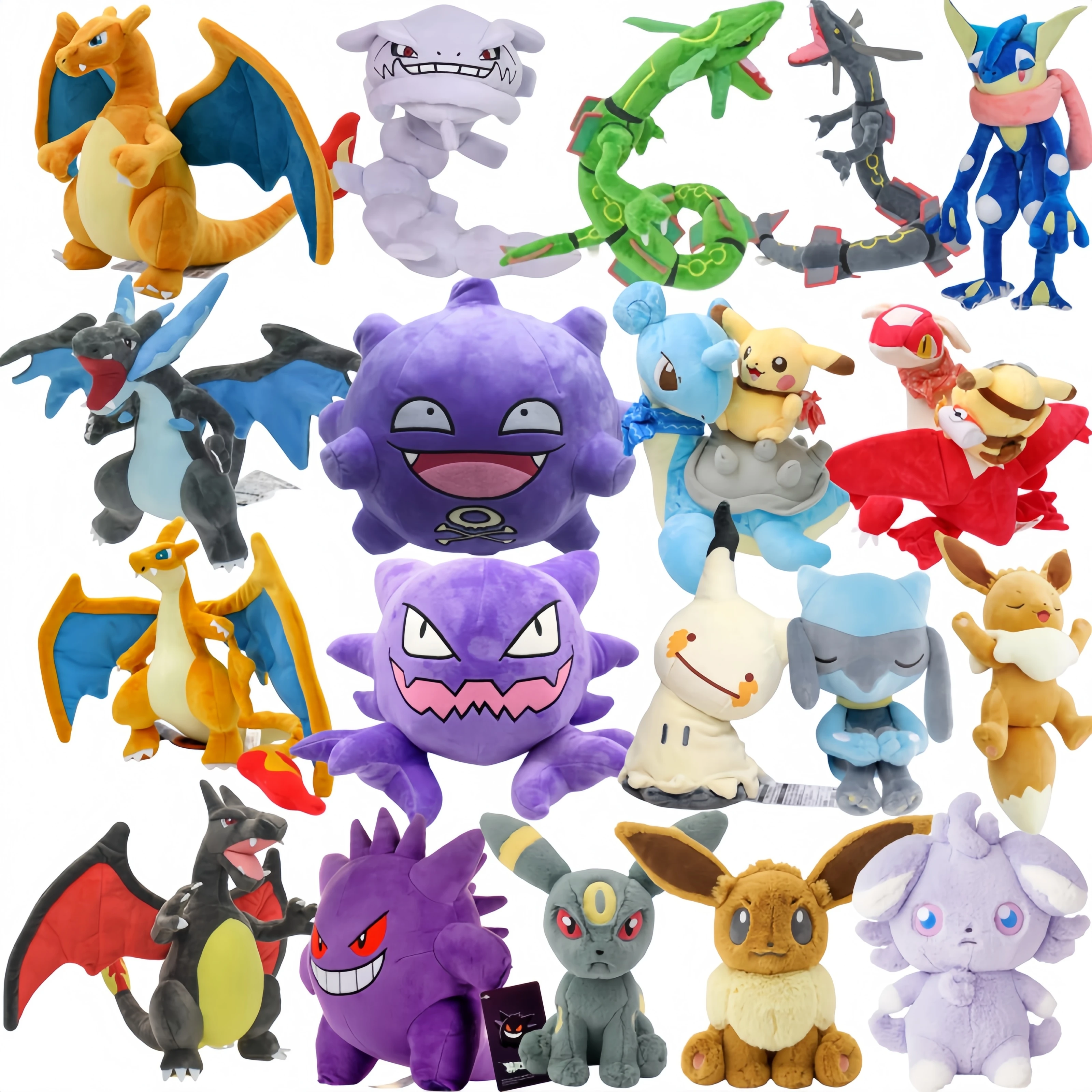 Pokemon Plush Toy Gengar Koffing Haunter Sprigatito Mimikyu Rayquaza Greninja Charizard Eevee Espurr Umbreon Stuffed Peluche Toy