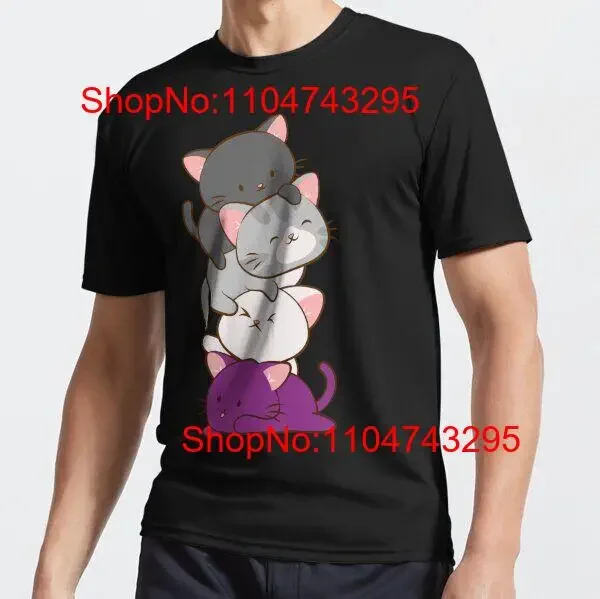 

MOST POPULAR Ace Pride Kawaii Cats LGBTQ Cat Design Idea Active T Shirt vintage Washed fashion Top For Everyday Wear graphic