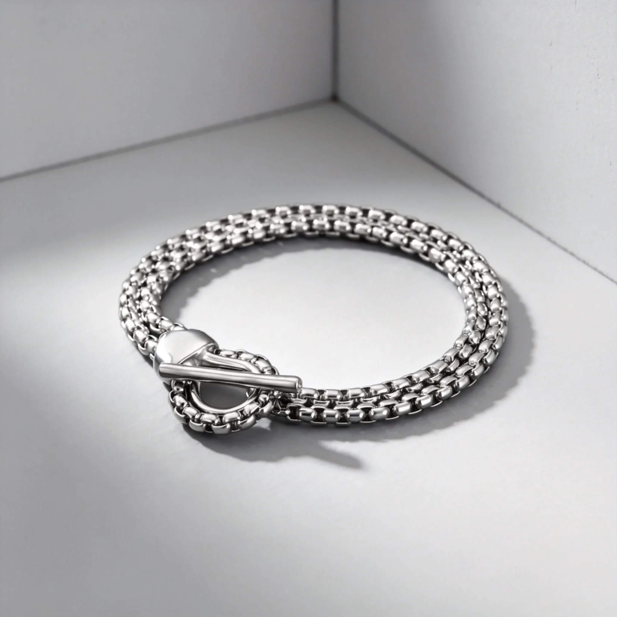 Punk Cuban Chain Bracelet For Women Men, Stainless Steel Silver Color Snake Head OT Buckle Link, Hip Hop Jewelry Gift - view 2