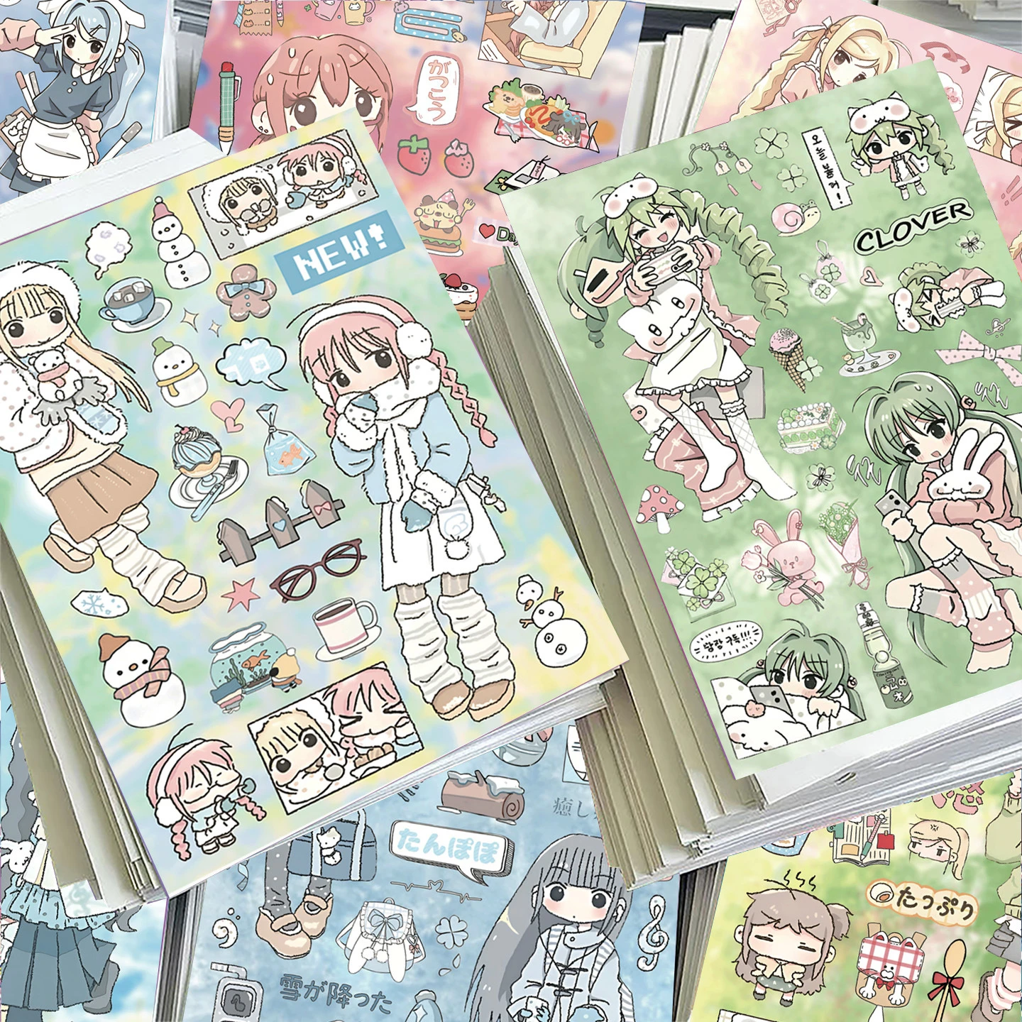 16 Blatt Japanische Süße Mädchen Graffiti-Aufkleber Guzao Anime DIY Spielzeug für Telefon, Flasche, Reisetasche, Ästhetische Aufkleber, Kreative Geschenke – Detail 6