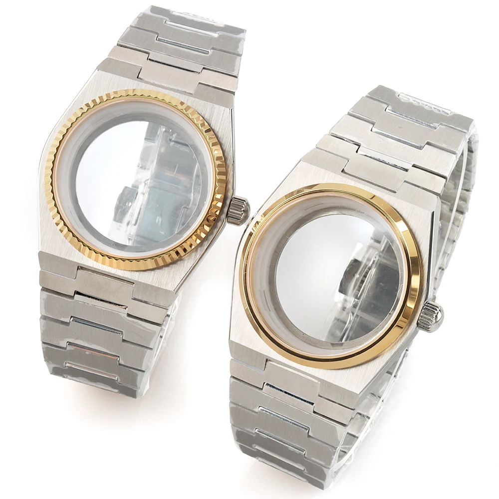 

40MM NH35 Watch Case With Stainless Steel Bracelet Sapphire Glass Fit PRX Super Player NH35 NH36 Automatic Movement 31.8mm Dial