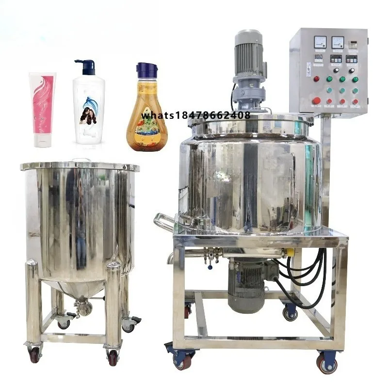 Cosmetic High Shear Homogenizer Mixer Vertical Heated Mixing Tank & Emulsifying Machine for Cream Making Machine