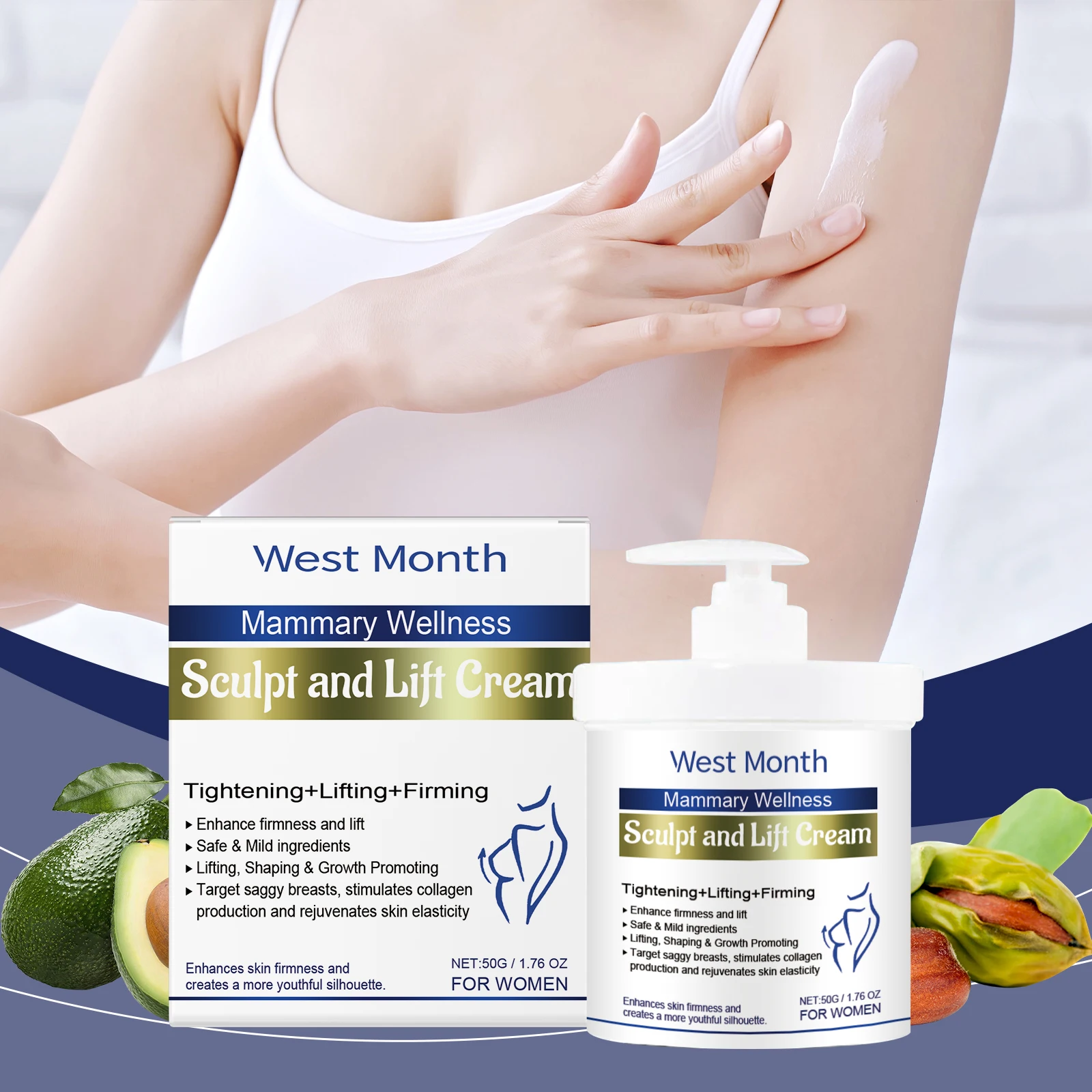 

Mammary Wellness Sculpt And Lift Cream, Breast Moisturizing And Plump Lifting, Gentle Enhancement Elastic Massage Cream