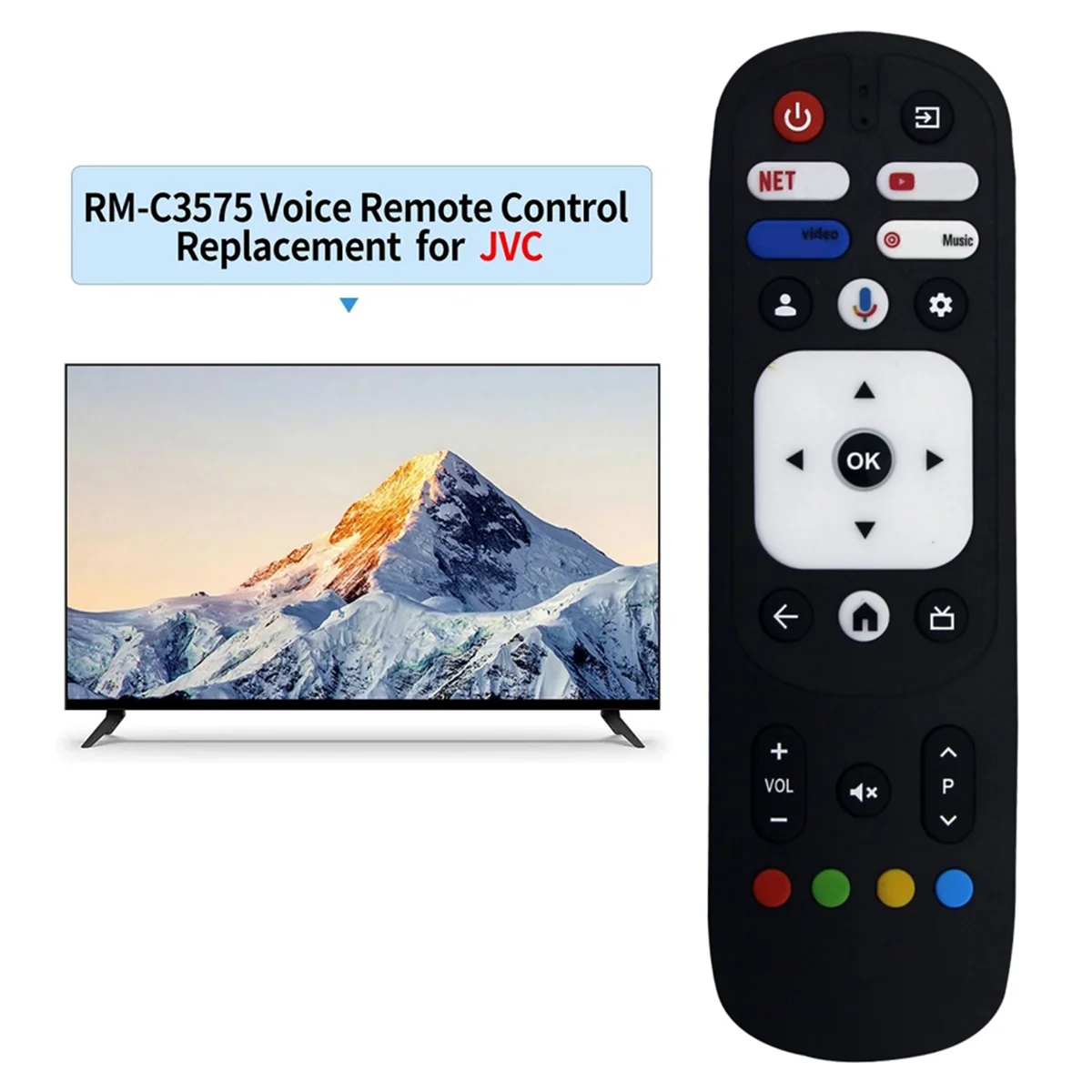 بديل جهاز التحكم عن بعد RISE RM-C3291 RM-C3575 لتلفزيون JVC، بدون صوت
