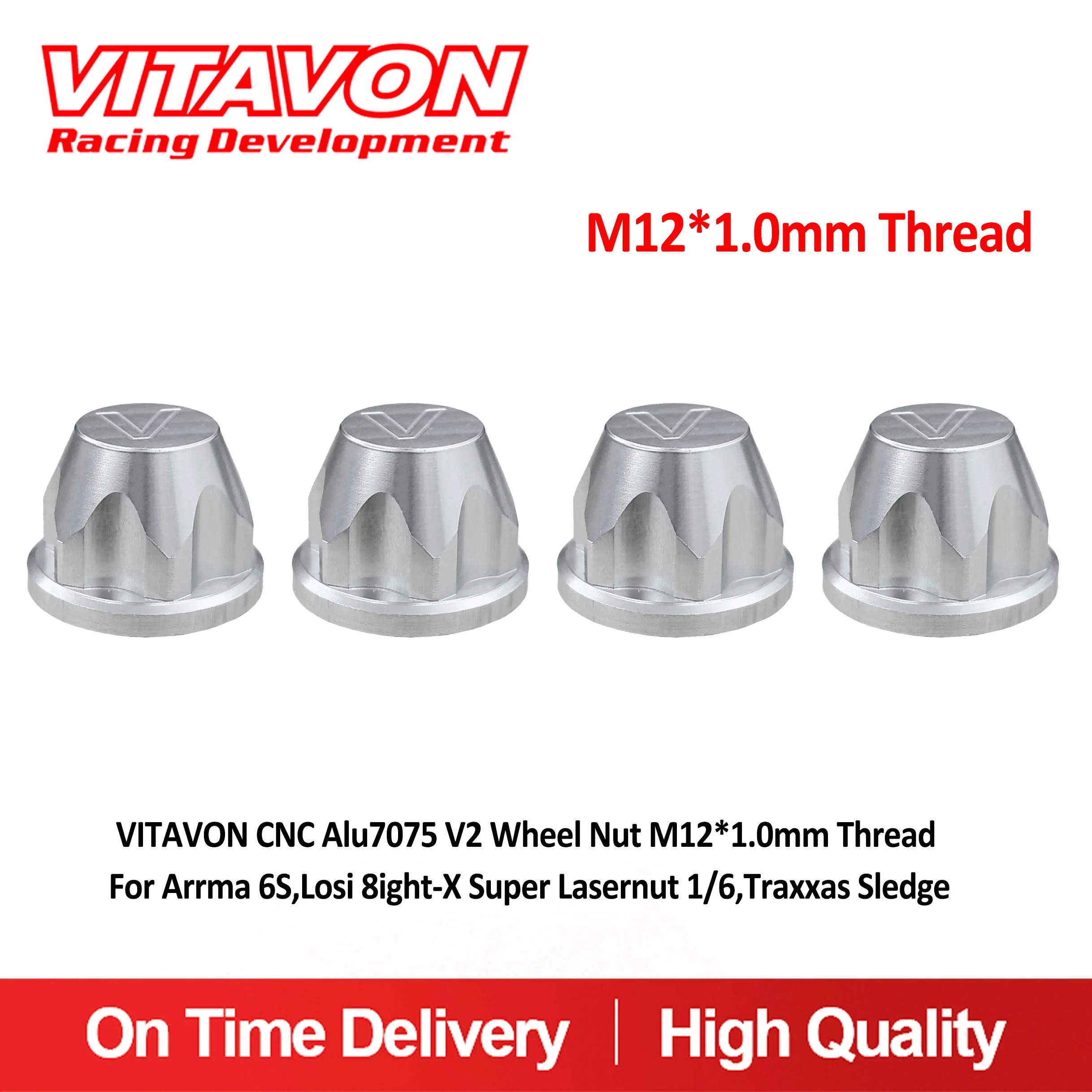 VITAVON Wheel Nut M12*1.0mm Thread For Arrma 6S Losi 8ight-X Super Lasernut 1/6