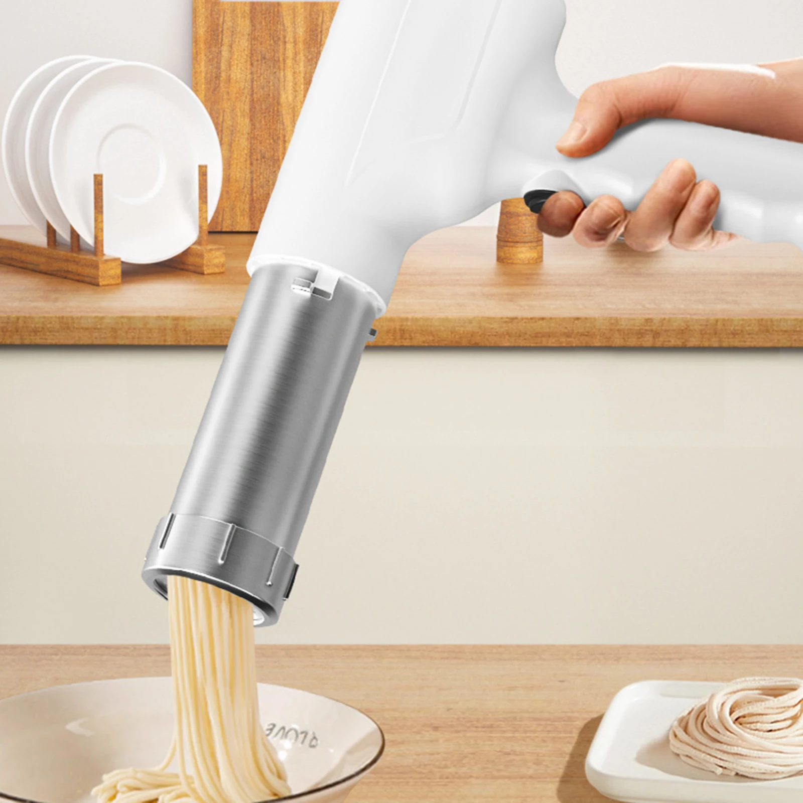 Automatic Household Pasta Maker Cordless Handheld Electric Noodle Gun Rechargeable Fresh Noodle Grinder with 5 Kinds of Model