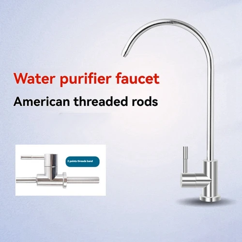 Imagen 2 del producto A26F-1/4 pulgadas grifo de fregadero de cocina grifo cromado ósmosis inversa filtro de agua potable grifo de rotación conexión rápida