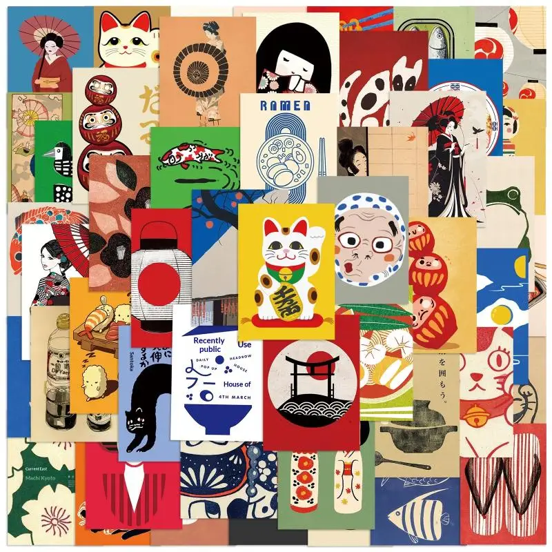 50개 방수 장식 스티커 만화 일본 스타일 포스터 스티커 냉장고 전화기 케이스 스케이트보드 컴퓨터 노트북