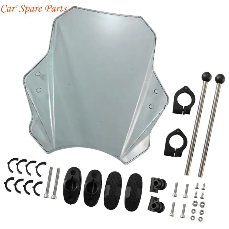 

Y4UA Multi Fit Motorcycle Windscreen Metal Construction Aerodynamic Enhanced Riding Comfort Quick Installation