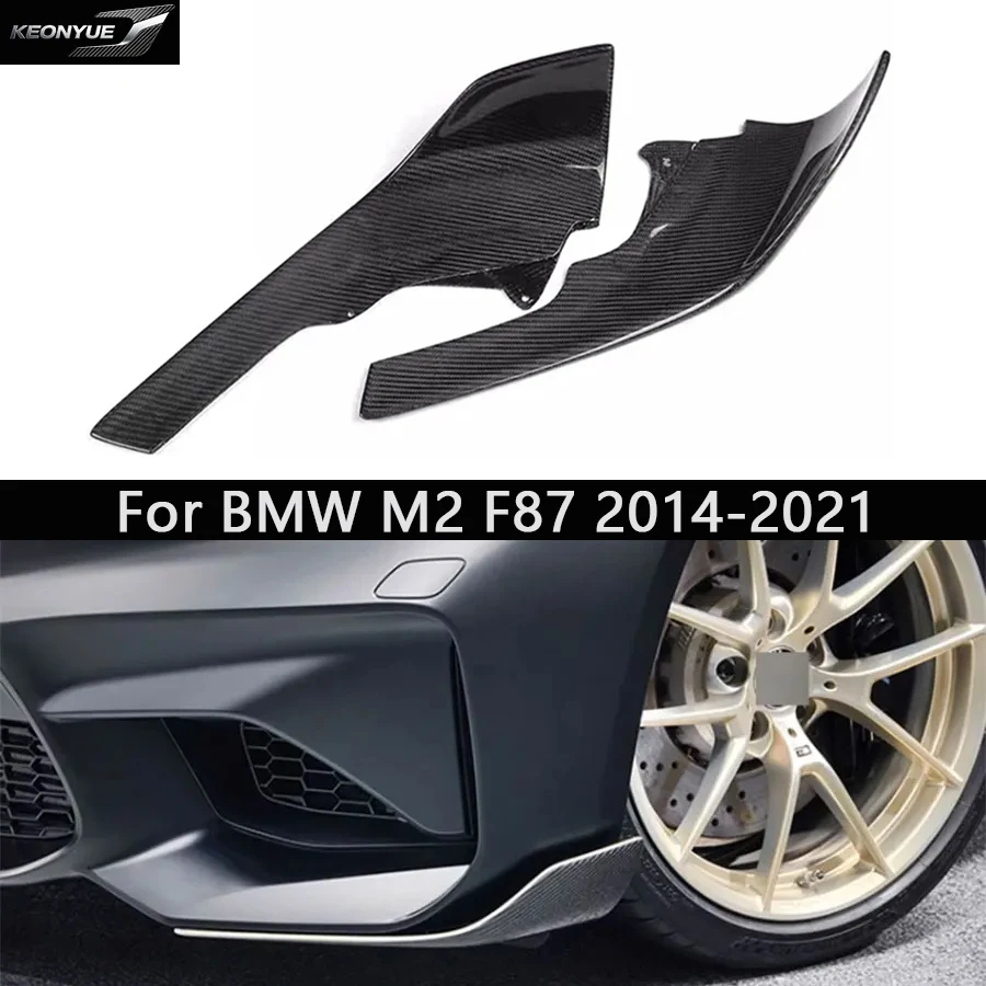 For BMW M2 F87 2014-2021 Carbon Fiber wrap angle Car Front Bumper Splitter Corner Trim Cover Front Chin upgraded Car Accessories