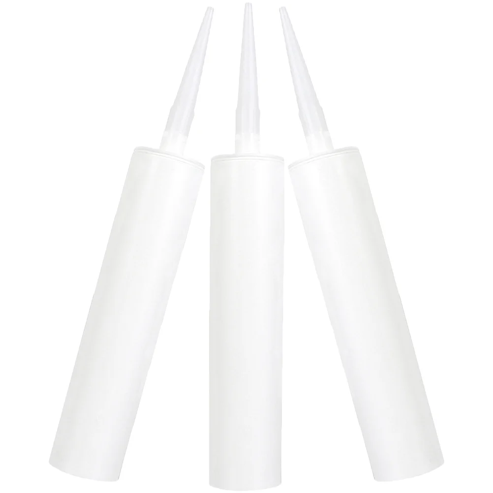 3 Pcs Empty Caulk Tubes Reusable Glass Adhesive Holder For Epoxy Grouting Tile Latex Caulking Cracks Repair Leak Easy