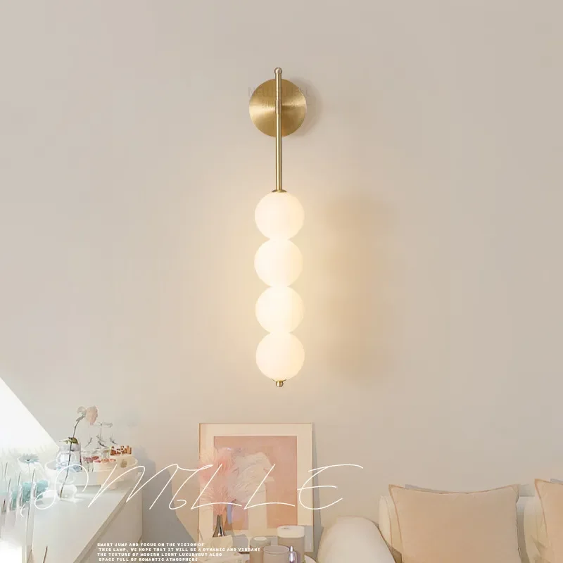 for Nordic Minimalist Bedside Wall Lamp Modern Bedroom Atmosphere Gourd Sconce Living Room Sofa Background Light