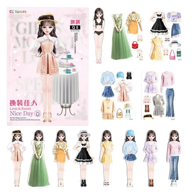 Magnetic Dress Up Dolls Safe And Harmless Princess Dress Up Doll Set Portable Princess Dress Up Paper Doll Easy To Grip Gift For