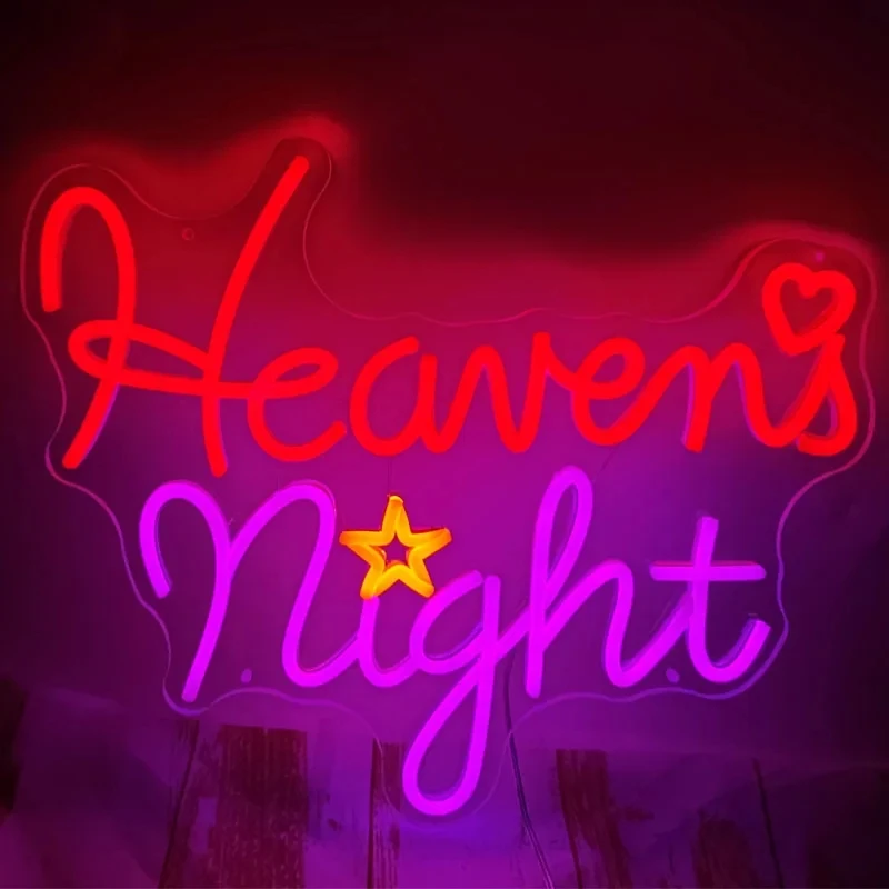 Custom Neon Sign Heaven's Night LED Neon Light Wedding Shop Store Bar Wall Art Decor Game Room Wall Decoration Personalized Gift