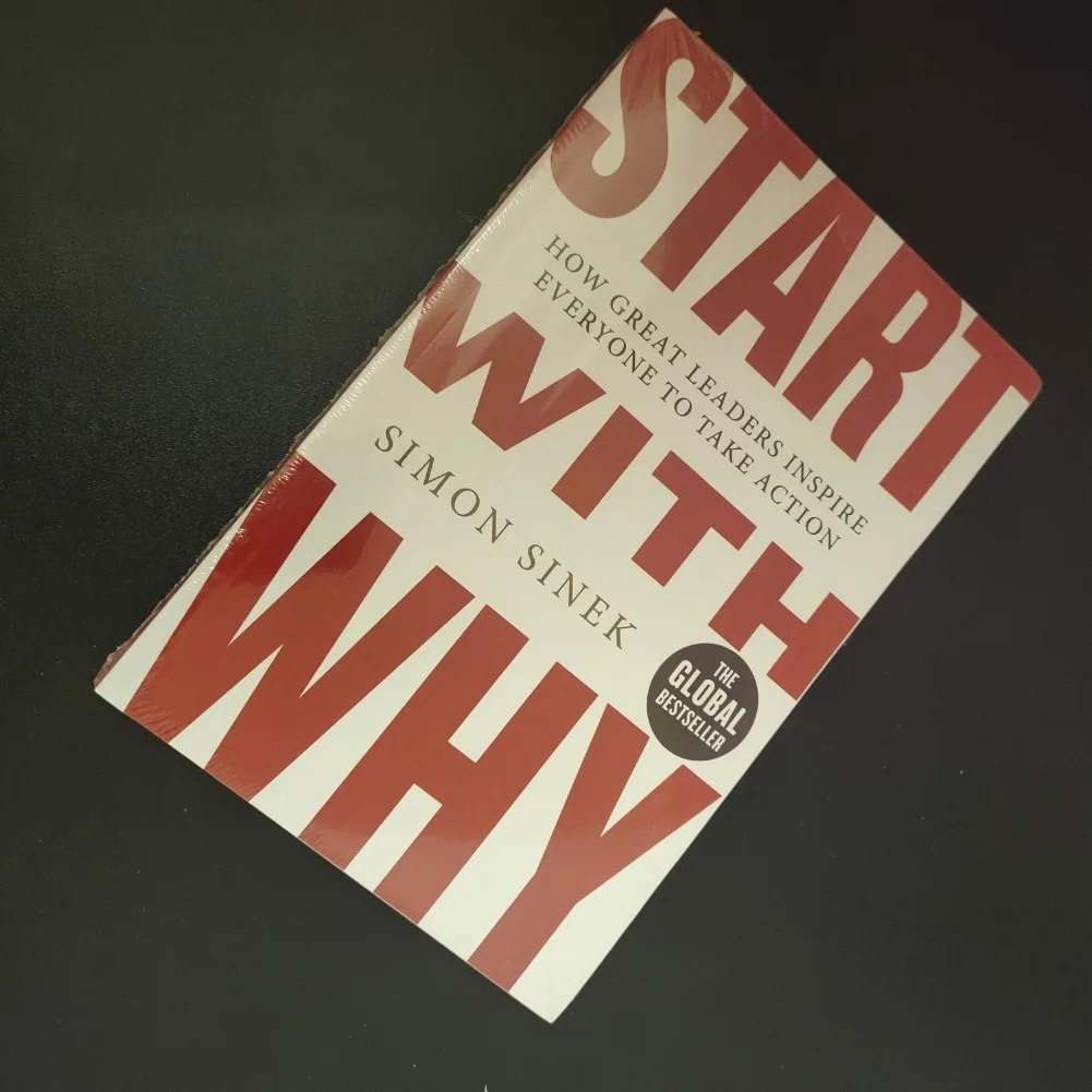 ابحث عن لماذا والبدء مع Why من Simon Sinek للإدارة التحفيزية والقيادة والأعمال التجارية والروايات الإنجليزية وغلاف عادي