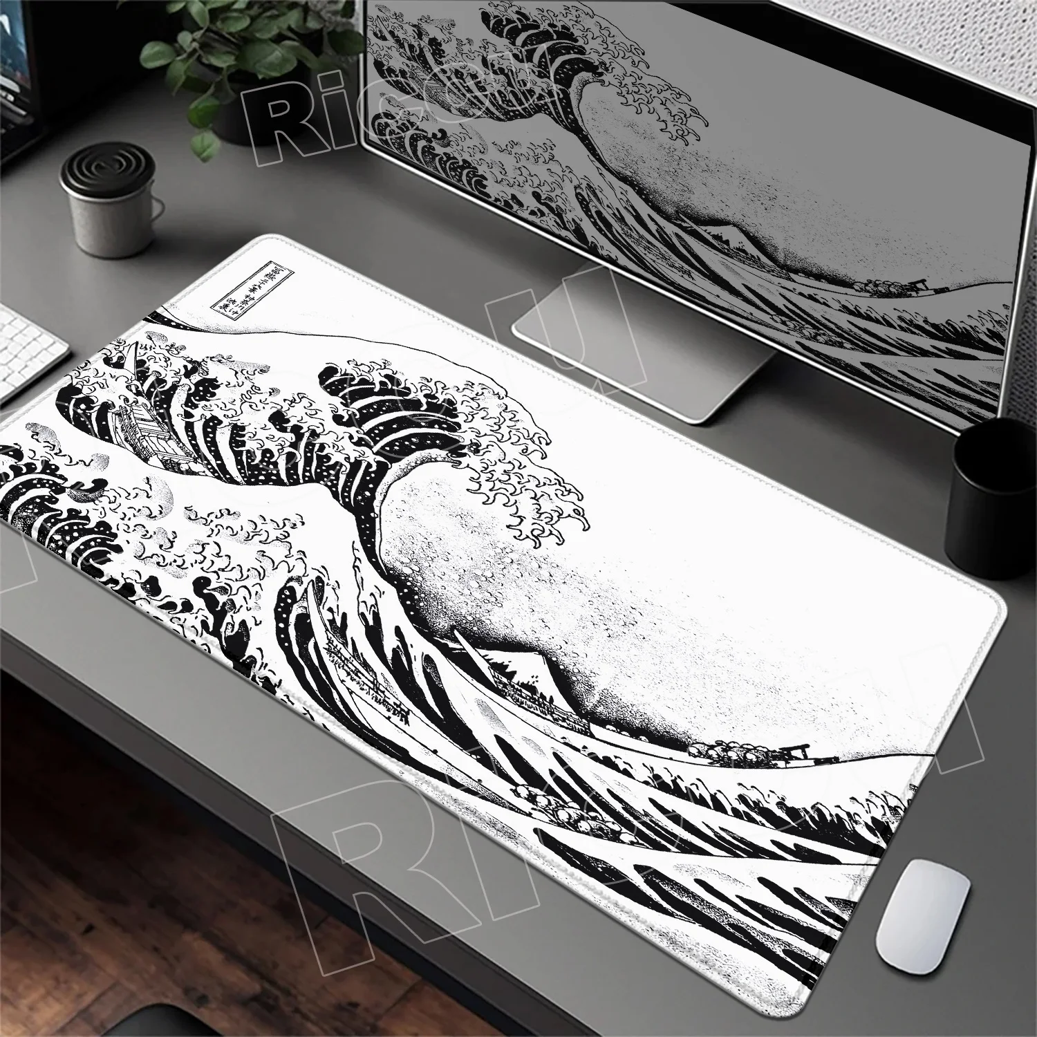 New Pretty The Great Wave of Kanagawa Large Gaming Mousepad 800x400 Gamer Keyboard Lock Edge Desk Mats Office Laptop Accessories