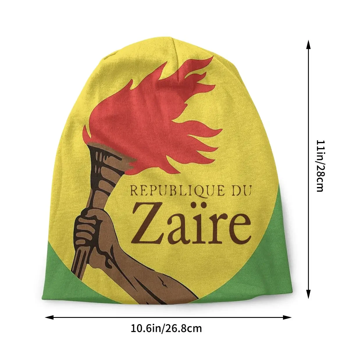 Flag Of The Former Zaire Skullies Beanies Congo Flag Congolese Hats Hip Hop Men Women Cap Warm Thermal Elastic Bonnet Knit Hat