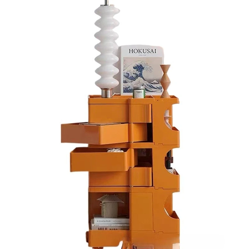 

Nordic storage rotating cabinet creative cosmetic cabinet storage bedside table Internet celebrity plastic Bobby cabinet