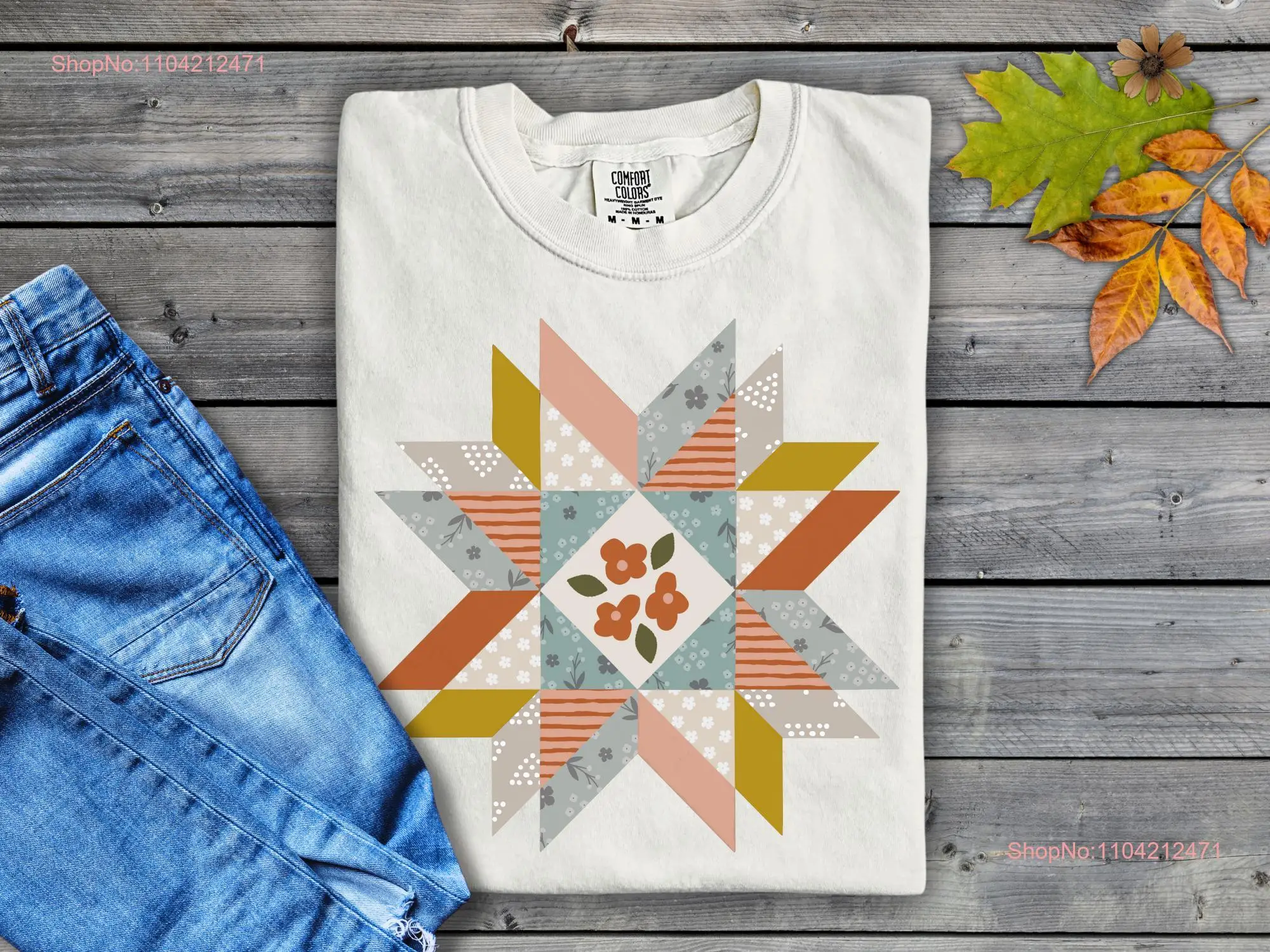 Star quilt graphic shirt Comfort Colors T cottagecore clean girl aesthetic block quilting gift idea for mom maximalist