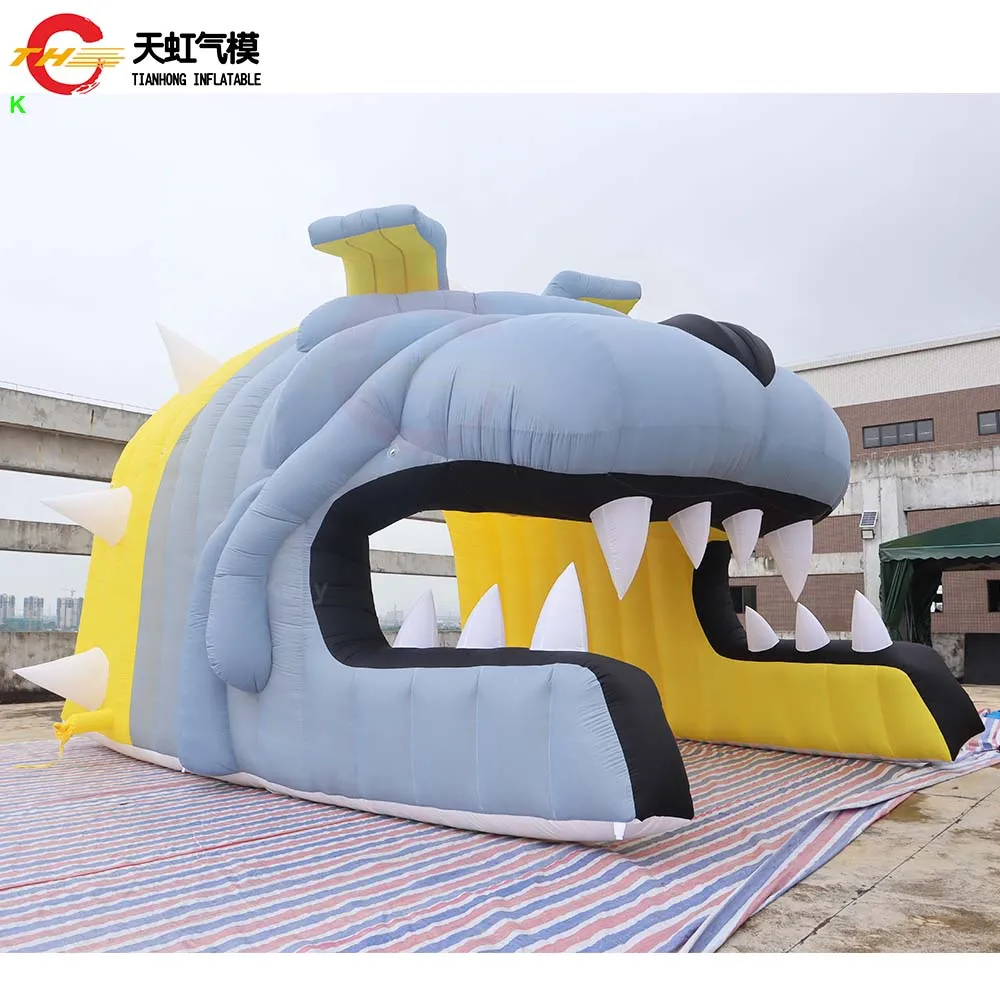 Tente Tunnel gonflable tête d'animal, livraison rapide, bouledogue publicitaire extérieur, tentes d'entrée gonflables avec souffleur gratuit
