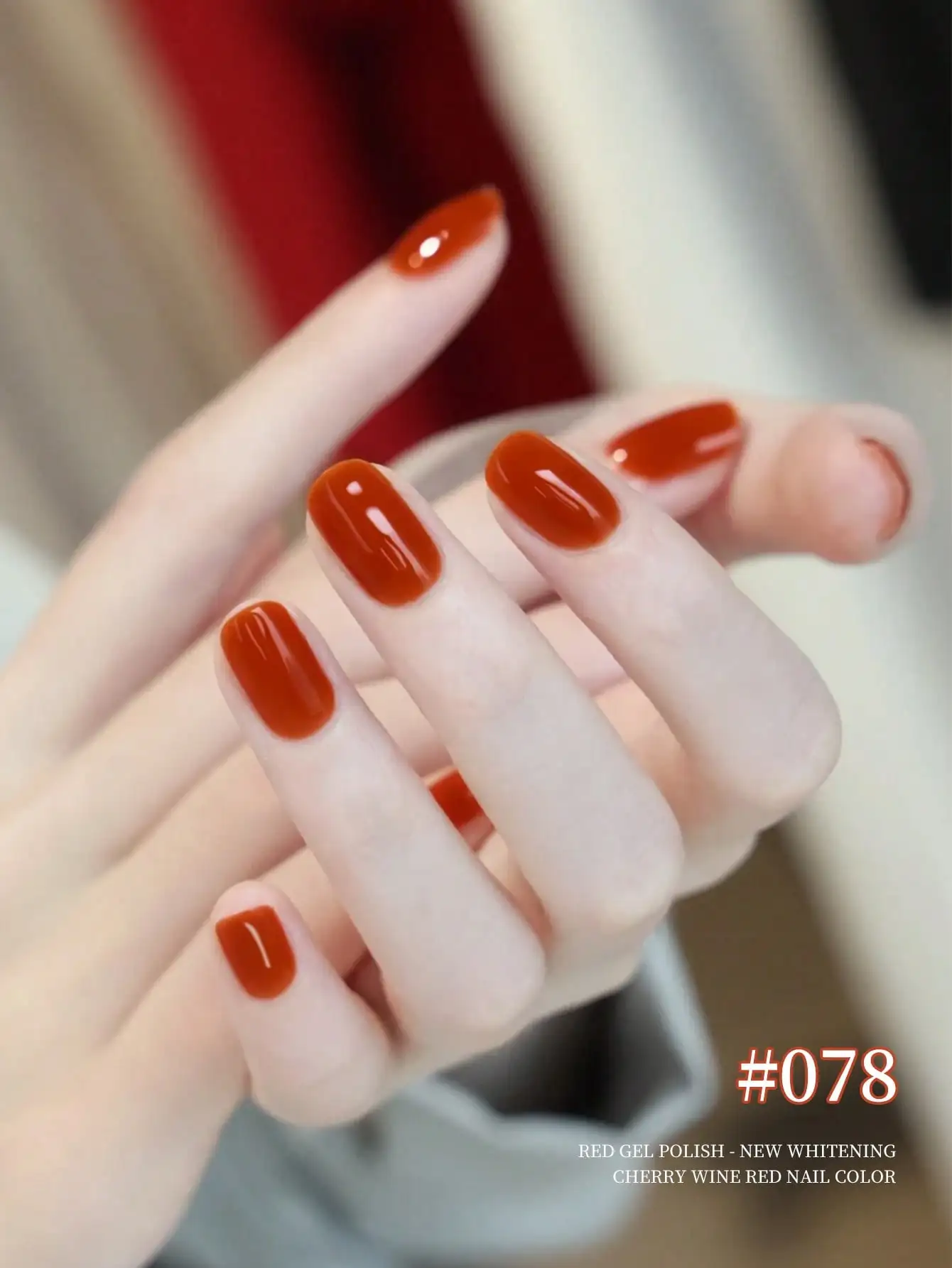 XEIJAYI 1 قطعة طلاء أظافر جل أحمر فاخر عالي اللمعان، جل احترافي عالي الجودة للأشعة فوق البنفسجية/LED، مثالي للنساء على الموضة