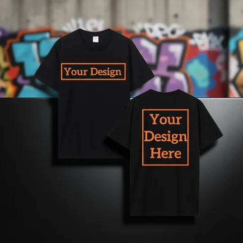 Men's Cotton T-shirt Personalized Your Design Here Custom Text Tshirt for Men Add Your Own Design Fashion T Shirt Men Clothing