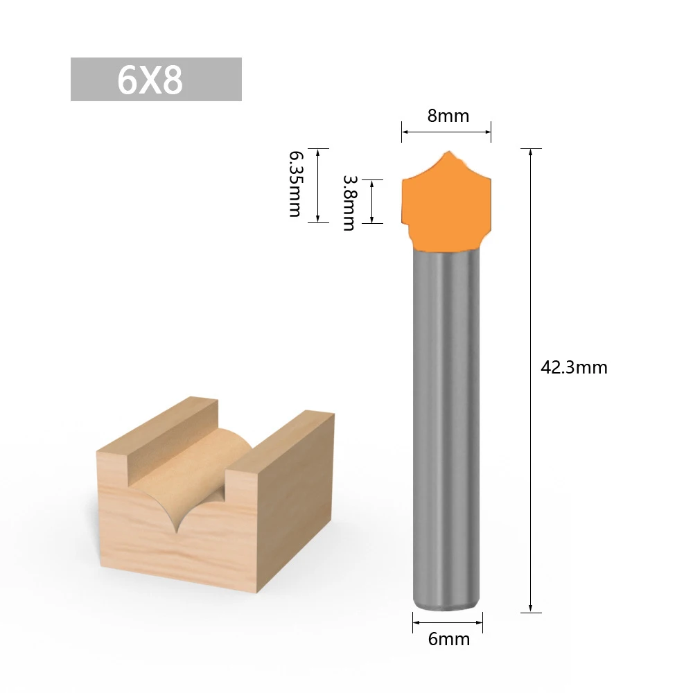 1PC 6MM Shank Milling Cutter Wood Carving Wood CNC Round Nose Bits Round Point Cut Bit Shaker Sharp Cutter Solid Carbide Tools