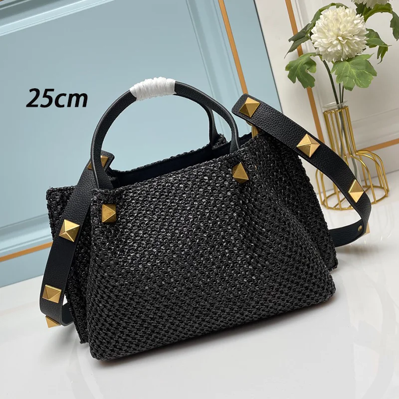 2024 Tote Bag Fashion Handbag Straw Weaving Summer Beach Bag Classic Luxury Shoulder Bag Large Capacity Shopping Bag