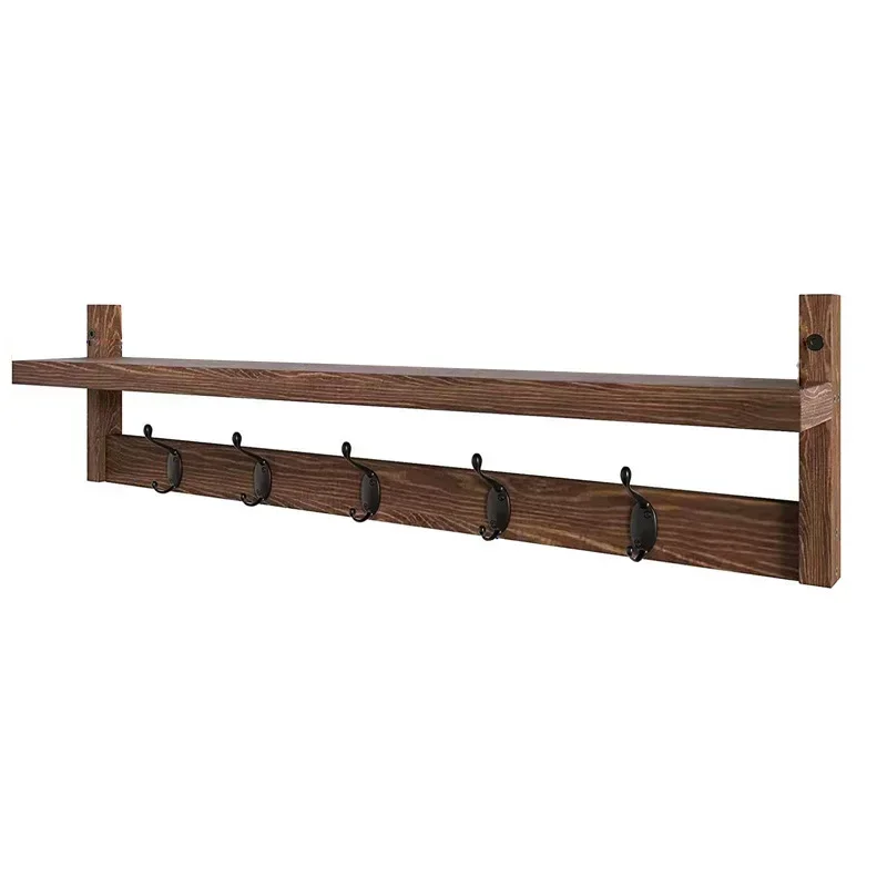 Nordic minimalist wooden wall storage rack room decoration storage rack creative retro wall wooden storage rack