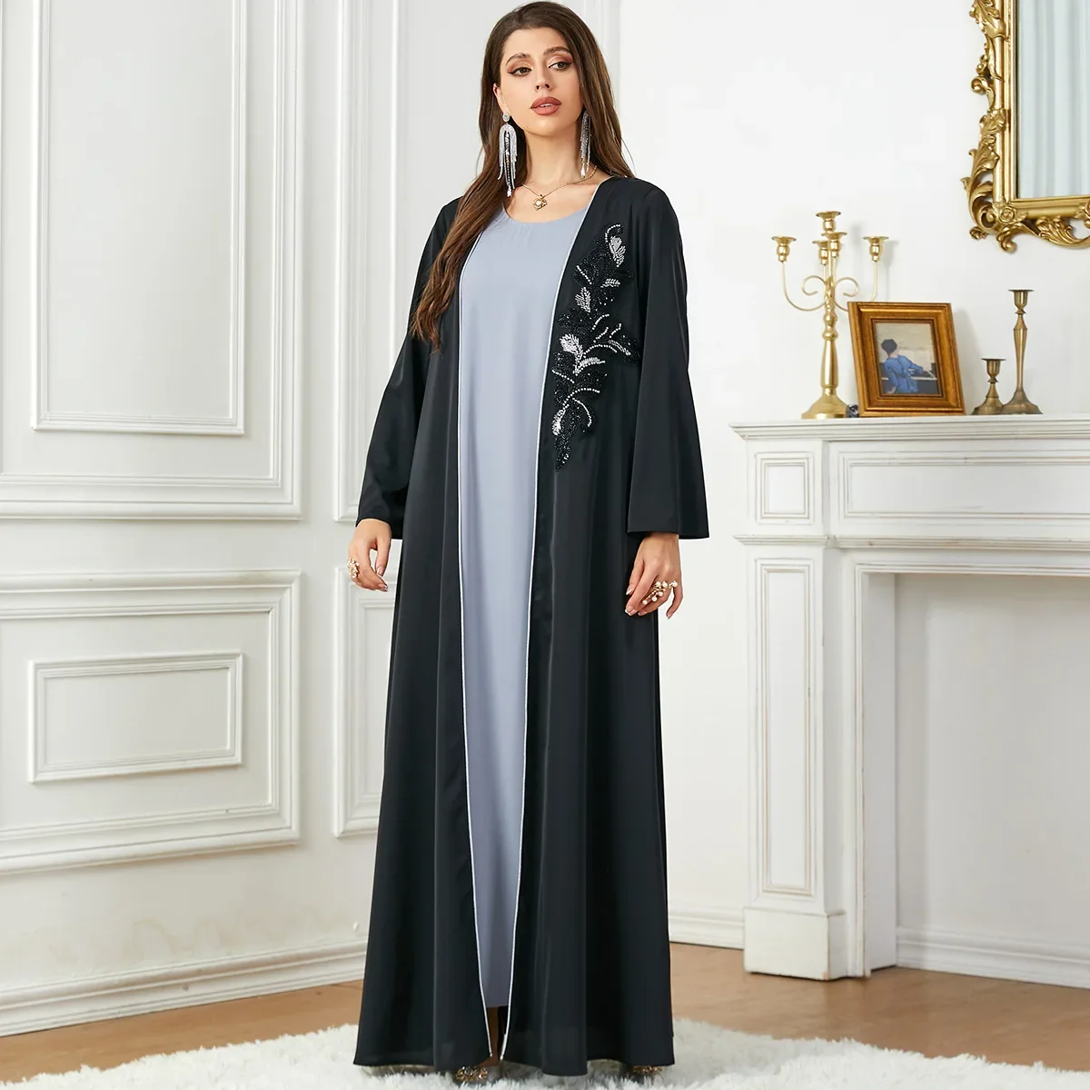 Vestido musulmán holgado para mujer, cárdigan Abaya, ropa islámica, informal, árabe, Abayas musulmanas