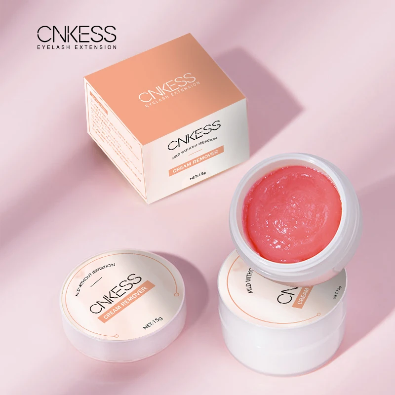 Professional Cream Remover for Eyeslashes Cnkess Bulk 5G 15G Peach Scented Lash Glue Removal Adhesive Remover Cream Makeup Tools