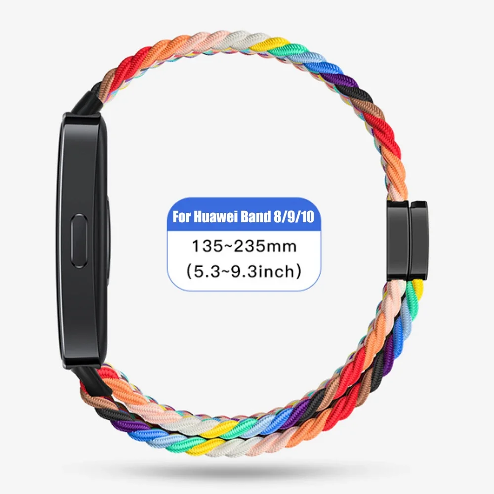 Braided Nylon Loop Strap For Huawei Band 10 9 8 Sports Elastic Comfortable Bracelet Wristband For Huawei Band 8 9 10 Belt Correa
