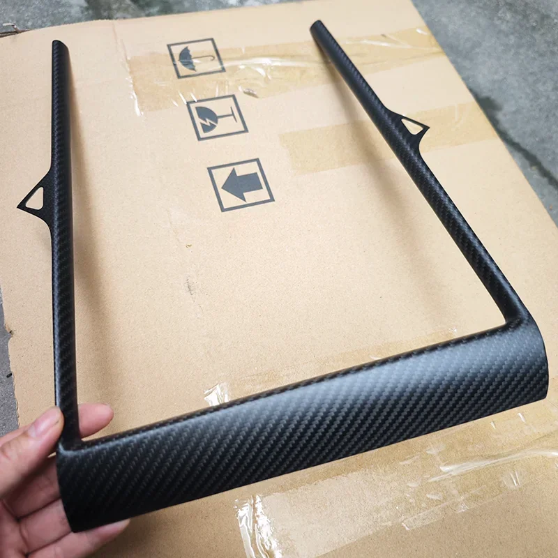 For Tesla Model X S Real Dry Carbon Fiber 14-20 Central Control Display Frame Matte Interior Decoration Modification Accessories
