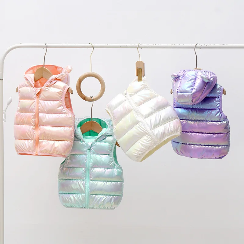 

2025 New Autumn and Winter Children's Cotton Clothing Boys and Girls Hooded Down Vest Children's Outerwear