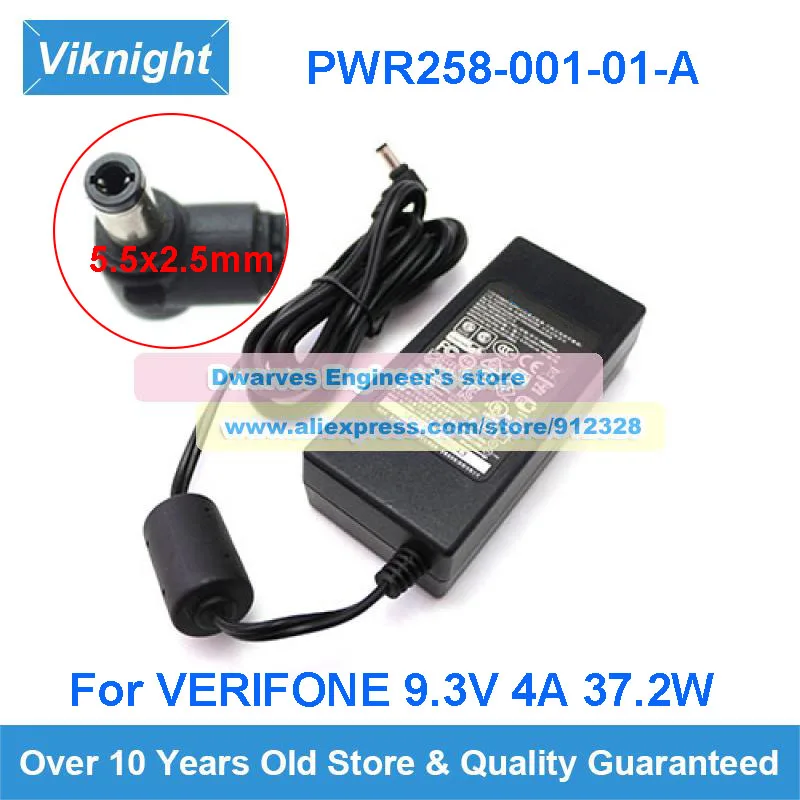 Genuine 9.3V 4A 37.2W AC Adapter PWR258-001-01-A Charger For VeriFone SM09003A Power Supply 5.5x2.5mm