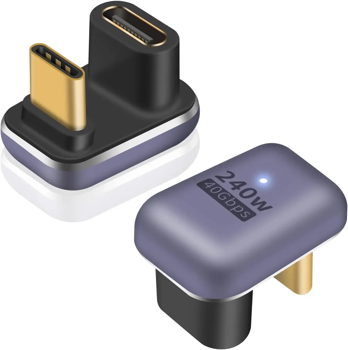 Adaptador usb c em forma de u, 240w, 40gbps, usb c, ângulo de 180 graus, conector extensor, suporte 8k, acessórios de exibição de áudio e vídeo