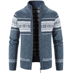 Men's Cardigan 2025 Autumn Winter New Stand Collar Zipper Sweater Coat Jacket Male Clothing Cotton Thick Warm Cardigan Sweater