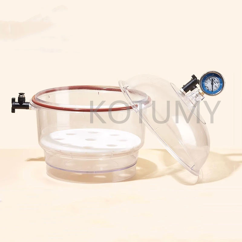 Plastic Vacuum Dryer Laboratory Drying Dish Drying Oven Transparent Vacuum Storage Tank Vacuum Tank With Negative Pressure Gauge