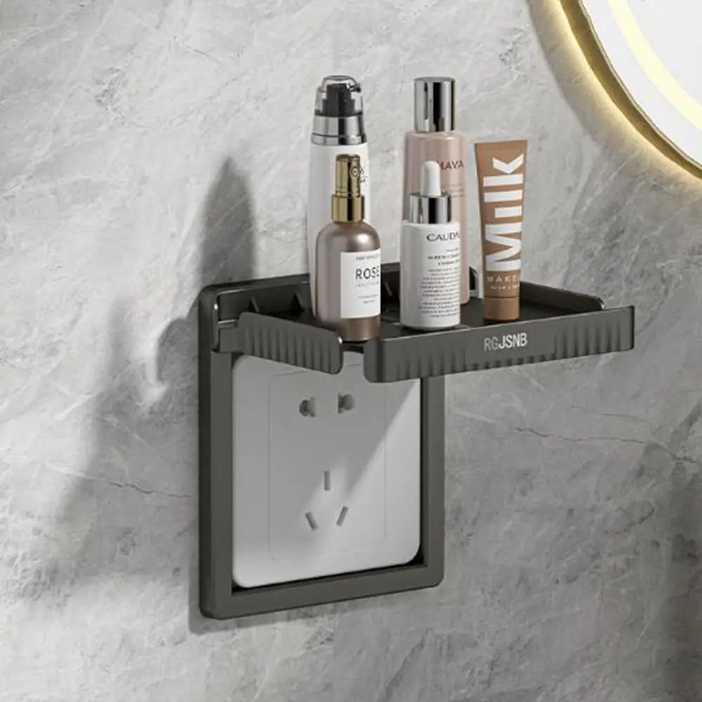 

Plastic Socket Mobile Phone Charging Holder Punch-free Wall-mounted Wall Outlet Shelf Sturdy Charging Stand Brackets Router
