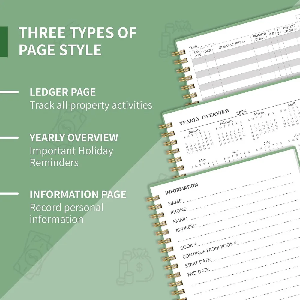 Accounting books for small business bookkeeping and personal use, spending tracking notebook for household budgets