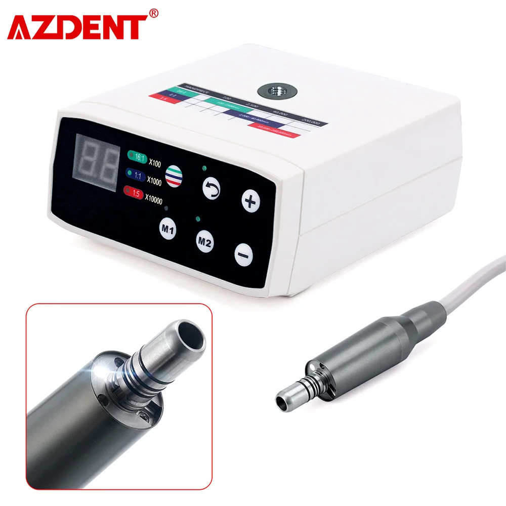 AZDENT Dental Clinical Brushless LED Micro Motor Electric Motor Speed Ratio 1:1/1:5/16:1 For Low Speed Handpiece Dentistry Tool