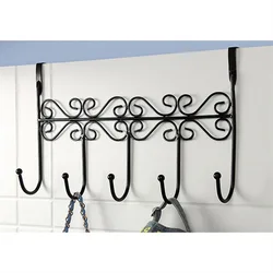 Door Rack 6 Hooks Hanger Detachable Home Storage Organizer Wall Hook Hat Clothes Bag Holder No Drilling Bathroom Hanger Nice Day