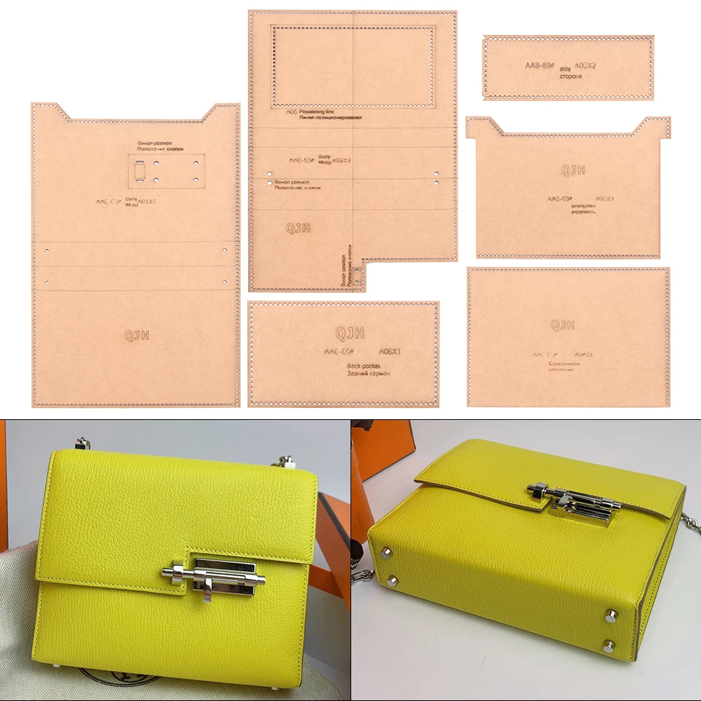 

Handmade DIY Leather Craft Tools Kraft Paper Drawings Female Bag Latch Bag Single Shoulder Bag Design Pattern Acrylic Template