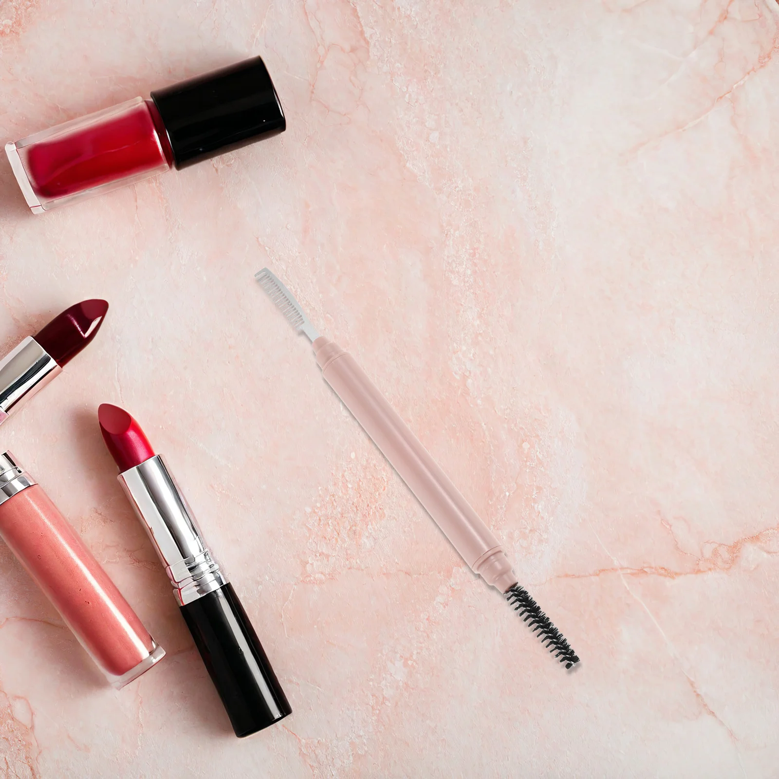 4개입 속눈썹 빗 스테인리스 마스카라 브러시 분리기 먼지 커버 휴대용 속눈썹 도구 눈썹 브러시