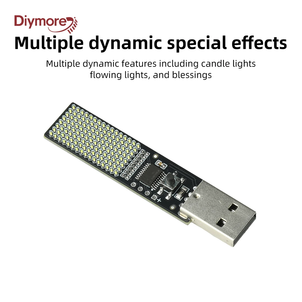 DC 5V Electronic LED Candle Light Led Matrix Display Screen Light Countdown/Blessing Message Power Supply Atmosphere Lighting Mo