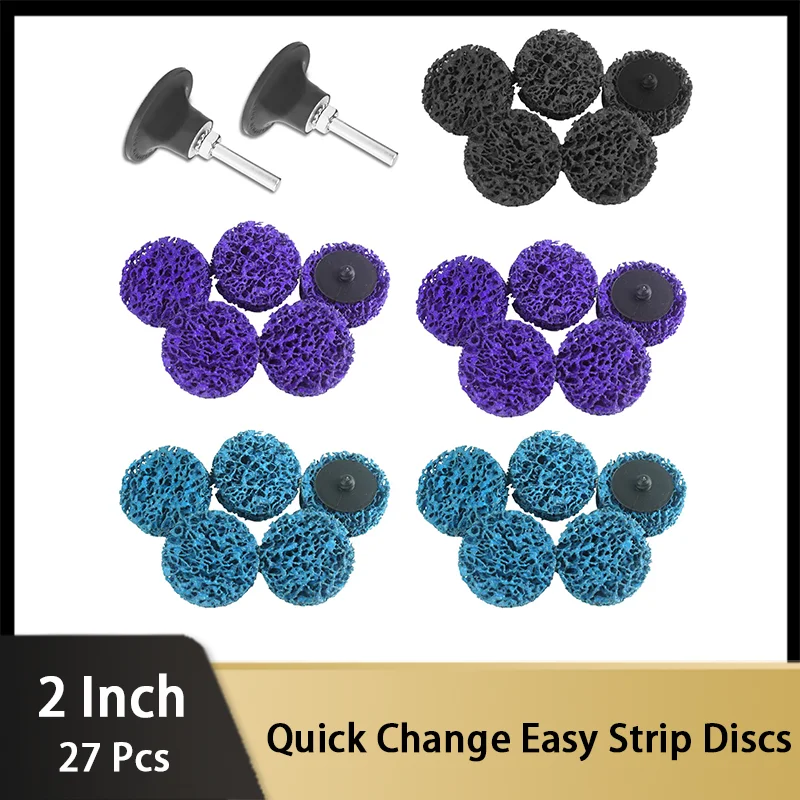 

27 Pack Quick Change Easy Strip Discs 2 Inch for Drill & Die Grinder & air Grinders Quick Clean and Remove Paint Coating Rust